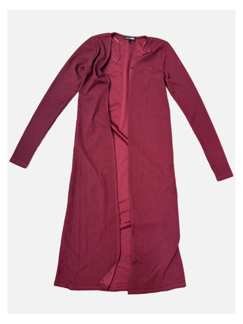Long Open-Front Ribbed Duster Cardigan Women's XS Boho Festival Lagenlook Ballet